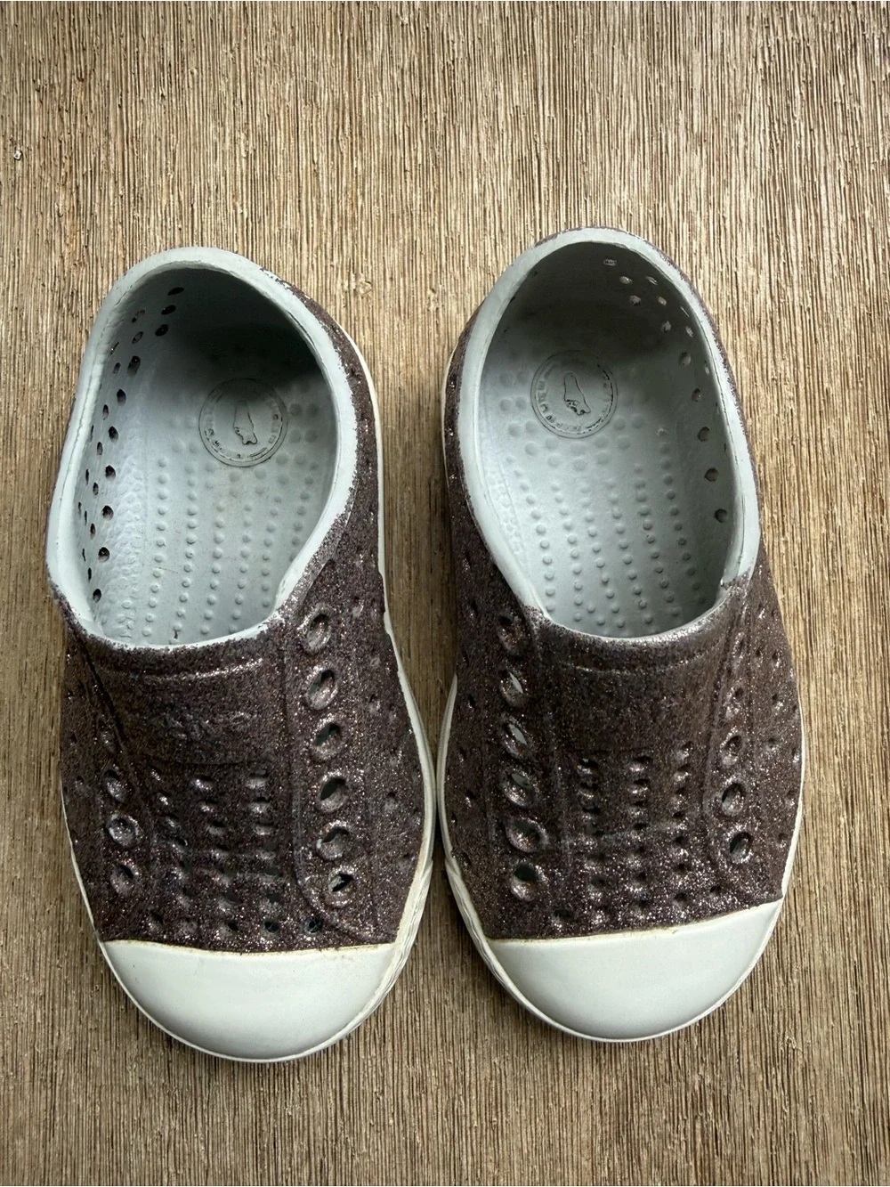 Native Jefferson Bling Sandal Shoes Metal Bling waterproof toddler girl sz C5